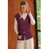 image:imageArachampCloz Womens Wool Blend V Neck Button Down Summer Business Casual Sweater Vests 2026Wine