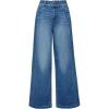 image:imageArachampCloz Womens Cotton Contrast Waistband Wide Leg Stretchy Denim Jeans 2026Blue