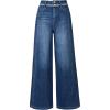 image:imageArachampCloz Womens Cotton Contrast Waistband Wide Leg Stretchy Denim Jeans 2026Dark Blue