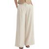 image:imageArachampCloz Womens Linen Blend Wide Leg AllSeason Business Casual Outfits Dress PantsApricot