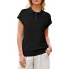 image:imageArachampCloz Womens Wool Blend Polo Shirts Collar V Neck Cap Sleeves Business Casual Sweater PulloverBlack