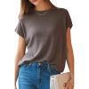 image:imageArachampCloz Womens Wool Blend Short Sleeve Oversized Sweater Business Casual Tops 2026Coffee