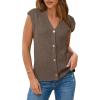 image:imageArachampCloz Womens Wool Blend V Neck Button Down Summer Business Casual Sweater Vests 2026Coffee
