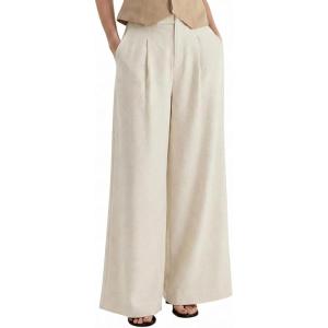 image:imageArachampCloz Womens Linen Blend Wide Leg AllSeason Business Casual Outfits Dress PantsApricot