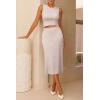 image:imageArachampCloz Womens Non See Through 2 Piece Sets Tank Top and Midi Skirt Knit OutfitsApricot