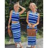 image:imageArachampCloz Womens Non See Through 2 Piece Sets Tank Top and Midi Skirt Knit OutfitsBlue