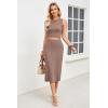 image:imageArachampCloz Womens Non See Through 2 Piece Sets Tank Top and Midi Skirt Knit OutfitsCoffee