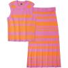 image:imageArachampCloz Womens Non See Through 2 Piece Sets Tank Top and Midi Skirt Knit OutfitsDark Orange Pink
