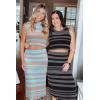 image:imageArachampCloz Womens Non See Through 2 Piece Sets Tank Top and Midi Skirt Knit OutfitsLight Bluebrown