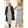 image:imageArachampCloz Womens Non See Through 2 Piece Sets Tank Top and Midi Skirt Knit OutfitsLight Bluebrown