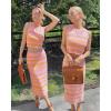 image:imageArachampCloz Womens Non See Through 2 Piece Sets Tank Top and Midi Skirt Knit OutfitsPinkorange