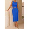 image:imageArachampCloz Womens Non See Through 2 Piece Sets Tank Top and Midi Skirt Knit OutfitsRoyal Blue