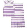 image:imageArachampCloz Womens Non See Through 2 Piece Sets Tank Top and Midi Skirt Knit OutfitsWhitepurple Stripe