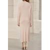 image:imageArachampCloz Womens Wool Blend Sweater 2 Piece Sets Business Lounge Long Sleeve Top Midi Dress OutfitsApricot
