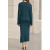image:imageArachampCloz Womens Wool Blend Sweater 2 Piece Sets Business Lounge Long Sleeve Top Midi Dress OutfitsBluish Green