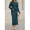 image:imageArachampCloz Womens Wool Blend Sweater 2 Piece Sets Business Lounge Long Sleeve Top Midi Dress OutfitsBluish Green