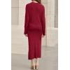 image:imageArachampCloz Womens Wool Blend Sweater 2 Piece Sets Business Lounge Long Sleeve Top Midi Dress OutfitsBurgundy