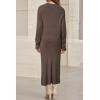 image:imageArachampCloz Womens Wool Blend Sweater 2 Piece Sets Business Lounge Long Sleeve Top Midi Dress OutfitsCoffee