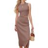 image:imageArachampCloz Womens Non See Through 2 Piece Sets Tank Top and Midi Skirt Knit OutfitsCoffee