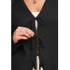 image:imageArachampCloz Womens Cozy Cotton Tie Front Fall Trendy Bow Cardigan Sweaters 2025Black
