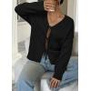 image:imageArachampCloz Womens Cozy Cotton Tie Front Fall Trendy Bow Cardigan Sweaters 2025Black