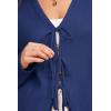 image:imageArachampCloz Womens Cozy Cotton Tie Front Fall Trendy Bow Cardigan Sweaters 2025Dark Blue