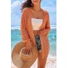 image:imageArachampCloz Womens Crochet Swim Cover Up Linen Blend Open Front Beach Oversized Outfits 2026Orange