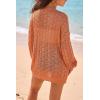 image:imageArachampCloz Womens Crochet Swim Cover Up Linen Blend Open Front Beach Oversized Outfits 2026Orange