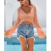 image:imageArachampCloz Womens Linen Blend Tie Front Bolero Shrug Beach Cropped Cover Up 2026Orange