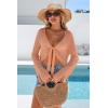 image:imageArachampCloz Womens Linen Blend Tie Front Bolero Shrug Beach Cropped Cover Up 2026Orange