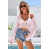 image:imageArachampCloz Womens Linen Blend Tie Front Bolero Shrug Beach Cropped Cover Up 2026Pink