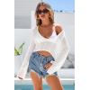 image:imageArachampCloz Womens Linen Blend Tie Front Bolero Shrug Beach Cropped Cover Up 2026White