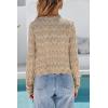 image:imageArachampCloz Womens Linen Tie Front Crochet Spring Shrug Beach Vacation Cropped CardiganKhaki