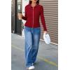 image:imageArachampCloz Womens Wool Blend Fashion Zip Up Cardigan Sweater OutfitDark Red