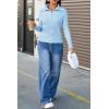 image:imageArachampCloz Womens Wool Blend Fashion Zip Up Cardigan Sweater OutfitPale Blue