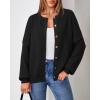 image:imageArachampCloz Womens Wool Blend Oversized Cardigan Sweaters Button Down Casual ClothingBlack