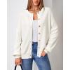 image:imageArachampCloz Womens Wool Blend Oversized Cardigan Sweaters Button Down Casual ClothingOffwhite