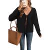 image:imageArachampCloz Womens Cozy Cotton Tie Front Fall Trendy Bow Cardigan Sweaters 2025Black