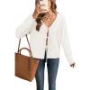 image:imageArachampCloz Womens Cozy Cotton Tie Front Fall Trendy Bow Cardigan Sweaters 2025White