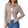 image:imageArachampCloz Womens Wool Blend Fashion Zip Up Cardigan Sweater OutfitCoffee