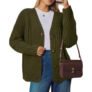 image:imageArachampCloz Womens Wool Blend Chunky Knit Winter Cardigan Sweaters OutfitsArmy Green