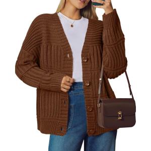 image:imageArachampCloz Womens Wool Blend Chunky Knit Winter Cardigan Sweaters OutfitsBrown
