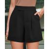 image:imageArachampCloz Womens Linen Blend High Waist Business Casual Wide Leg Shorts 2026Black