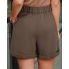 image:imageArachampCloz Womens Linen Blend High Waist Business Casual Wide Leg Shorts 2026Coffee