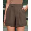 image:imageArachampCloz Womens Linen Blend High Waist Business Casual Wide Leg Shorts 2026Coffee