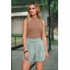 image:imageArachampCloz Womens Linen Blend High Waist Business Casual Wide Leg Shorts 2026Gray Green