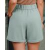 image:imageArachampCloz Womens Linen Blend High Waist Business Casual Wide Leg Shorts 2026Gray Green