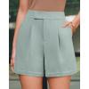 image:imageArachampCloz Womens Linen Blend High Waist Business Casual Wide Leg Shorts 2026Gray Green