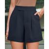 image:imageArachampCloz Womens Linen Blend High Waist Business Casual Wide Leg Shorts 2026Navy