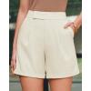 image:imageArachampCloz Womens Linen Blend High Waist Business Casual Wide Leg Shorts 2026White